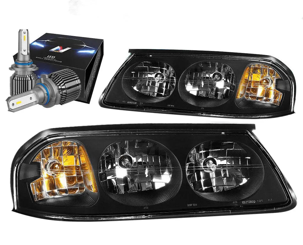 20002005 Chevy Impala Turn Signal Headlight Lamp W/Led Kit+Cool Fan B