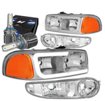2000-2006 Gmc Sierra 1500 Yukon Led Drl Headlight W/Led Kit+Cool Fan Chrome DNA MOTORING