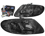 2001-2007 Chrysler Town Country Headlight Lamps W/Led Kit+Cool Fan Smoked DNA MOTORING