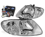 2001-2007 Chrysler Town Country Headlights W/Led Kit+Cool Fan Chrome/Clear DNA MOTORING