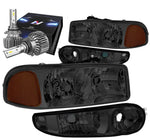 2001-2007 Gmc Sierra/Yukon Xl 1500 Denali Headlight W/Led Slim Style Smoked DNA MOTORING