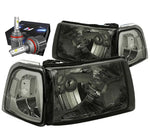 2001-2011 Ford Ranger Headlight Head Lamp W/Led Kit+Cool Fan Smoked/Clear DNA MOTORING