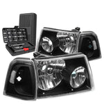 2001-2011 Ford Ranger Truck Black Clear Signal Headlight Head Lamps+Tools DNA MOTORING