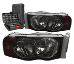 2002-2005 Dodge Ram 1500/2500/3500 Smoked Amber Corner Headlight Lamps+Tools DNA MOTORING