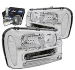 2002-2009 Chevy Trailblazer Headlight Lamps W/Led Hid Kit Slim Style Chrome DNA MOTORING
