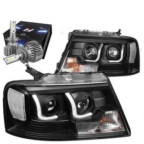 2003-2007 Chevy Silverado/Avalanche Signal Headlight W/Led Slim Style Smoked DNA MOTORING
