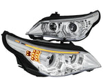 2004-2007 Bmw E60 3D Led U-Halo+Turn Signal Hid Projector Headlight Lamps DNA MOTORING