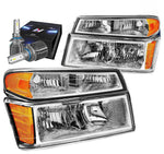 2004-2012 Chevy Colorado/Gmc Canyon Headlights W/Led Kit+Cool Fan Chrome DNA MOTORING