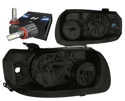 2005-2007 Ford Escape Replacement Headlight W/Led Kit+Cool Fan Smoked/Clear DNA MOTORING