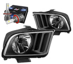 2005-2009 Ford Mustang Euro Crystal Headlight W/Led Kit+Cool Fan Assembly DNA MOTORING