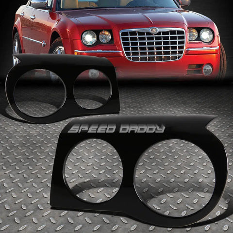 2005-2010 Chrysler 300/300C Black Headlight/Lamp Cover Bracket Eyelid Trim Speed Daddy