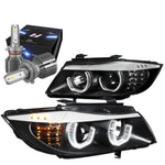 2006-2008 Bmw E90 3D Led U-Halo Headlight Lamps W/Led Kit+Cool Fan Black DNA MOTORING
