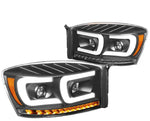 2006-2009 Ram Truck Dual Led Drl+Sequential Signal Projector Headlight Lamps DNA MOTORING