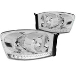 2006-2009 Ram Truck Led Drl Strip Front Driving Headlight Lamps Chrome Clear DNA MOTORING