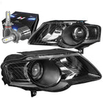 2006-2010 Vw Passat Projector Headlight Lamps W/Led Kit+Cooling Fan Black DNA MOTORING