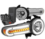 2007-2014 Fj Cruiser Led Drl Sequential Chrome/Amber Signal Headlight+Tools DNA MOTORING