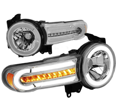 2007-2014 Fj Cruiser Pair Led Drl+Sequential Turn Signal Headlight Lamp Set DNA MOTORING