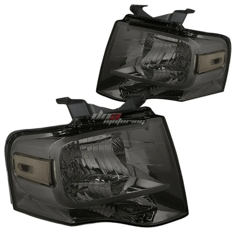 2007-2014 Ford Expedition Oe Style Smoked Lens Headlights Clear Corner Lamps DNA MOTORING