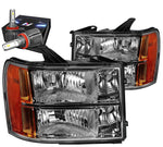 2007-2014 Gmc Sierra Replacement Headlight Lamps W/Led Kit+Cool Fan Chrome DNA MOTORING