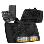 2007-2014 Tahoe Suburban Led Drl Smoked Housing Clear Signal Headlight+Tools DNA MOTORING
