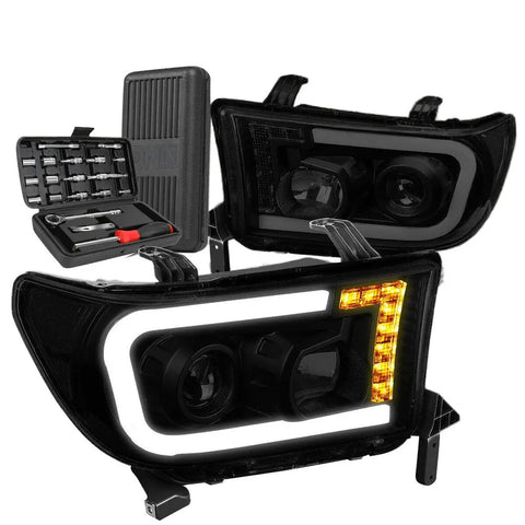 2007-2017 Toyota Tundra Led Drl Tinted Clear Side Projector Headlights+Tools DNA MOTORING