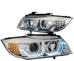 2009-2012 Bmw E90 Chrome Housing 3D Led Angle Eye Projector Headlight/Lamps DNA MOTORING