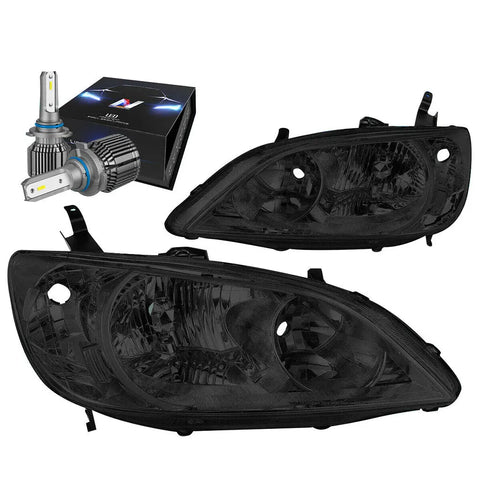2009-2014 Ford F-150 F150 Led Drl Projector Headlight Headlamps Black/Amber DNA MOTORING