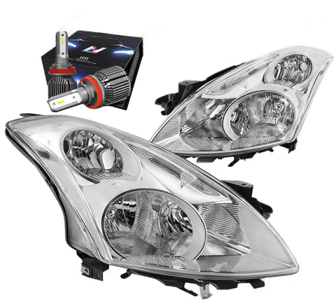 2010-2012 Nissan Altima Sedan Headlights W/Led Kit+Cool Fan Chrome/Clear DNA MOTORING