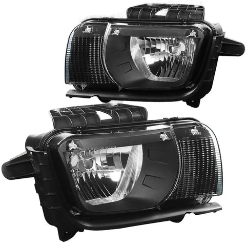2010-2013 Chevy Camaro Pair Factory Style Black Housing Headlights Headlamps DNA MOTORING