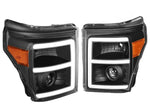 2011-2016 F250 F350 F450 Super Duty E-Bar Led Drl Projector Headlight Lamps DNA MOTORING