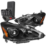 2013-2015 Nissan Altima Black Housing Amber Side Projector Headlight+Tools DNA MOTORING