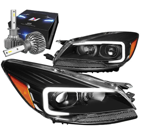 2013-2016 Escape Led Drl Bar Projector Headlight W/Led Kit Slim Style Black DNA MOTORING