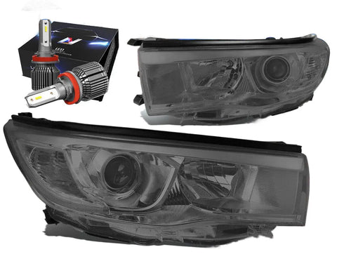 2014-2016 Toyota Highlander Projector Headlight W/Led Kit+Cool Fan Smoked DNA MOTORING