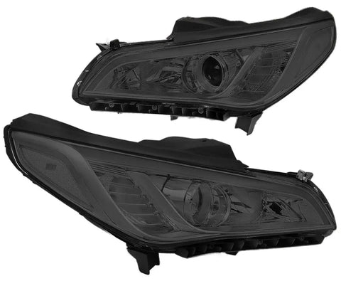 2015-2017 Sonata Pair Front Driving Projector Headlight Lamps Smoked Clear DNA MOTORING