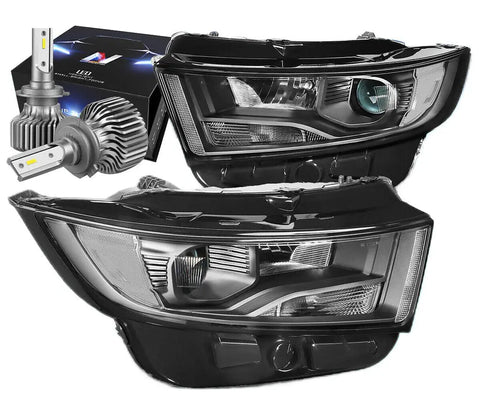 2015-2018 Ford Edge Oe Replacement Headlight Lamps W/Led Slim Style Black DNA MOTORING