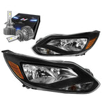 2015-2018 Ford Focus Led Drl+ Turn Signal Projector Headlight Tinted Clear DNA MOTORING