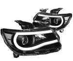 2015-2020 Chevy Colorado Pair 3D Led Drl Bar Projector Headlight Black Clear DNA MOTORING