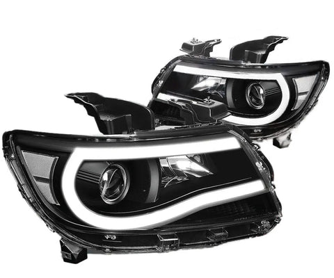2015-2020 Chevy Colorado Pair 3D Led Drl Bar Projector Headlight Black Clear DNA MOTORING