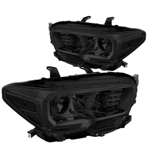 2016-2020 Toyota Tacoma Pair Smoked Housing Clear Side Projector Headlight DNA MOTORING