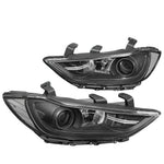 2017-2018 Elantra Sedan Black Housing Oe Style Projector Headlight Lamps DNA MOTORING