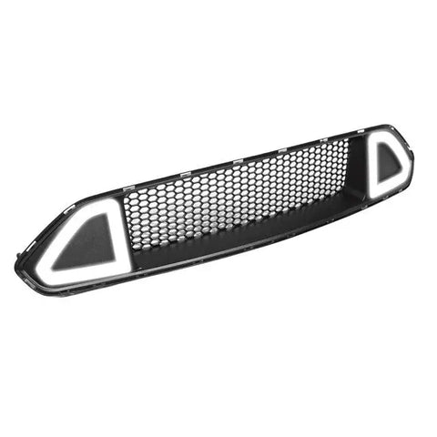 2018-2020 Ford Mustang Black Honeycomb Triangle Led Drl Front Hood Grille DNA MOTORING