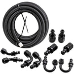 20Feet 6AN Stainless Steel Braided Fuel Line + 10PCS Push Lock Fitting Hose End MAXPEEDINGRODS-NEW