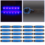 20X Blue 3.8" 6LED Side Marker Indicators Light Truck Trailer Clearance Lamp 12V ECCPP