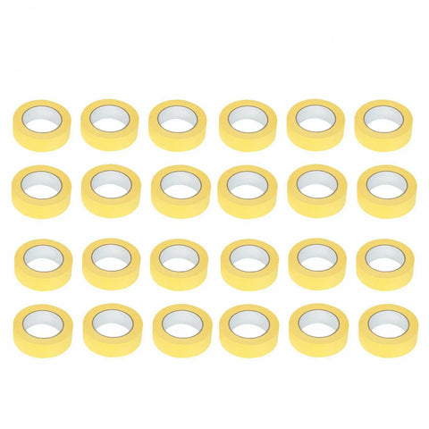 24 Rolls 1-1/2" X 181' Masking Tape Crepe Paper 1 Sleeve 06654 Automotive Yellow BLACKHORSERACING