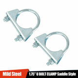 2Pcs 1 3/4" (1.75") U-Bolt Uclamp Muffler Saddle Exhaust Clamp F1 Racing