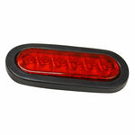 2Pcs 6 LED Trailer Truck Stop/Turn/Tail Brake Lights 6" Oval Sealed Mount Red F1 RACING