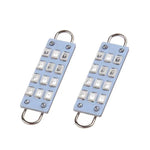 2Pcs Blue 44mm Rigid Loop Festoon LED Bulb 12-2835-SMD Chipsets Dome Map Door Light Courtesy Ligh ECCPP