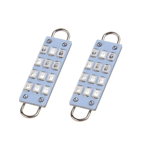 2Pcs Blue 44mm Rigid Loop Festoon LED Bulb 12-2835-SMD Chipsets Dome Map Door Light Courtesy Ligh ECCPP