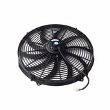 2X 16" UNIVERSAL SLIM FAN PUSH PULL ELECTRIC RADIATOR COOLING 12V MOUNT KIT F1 Racing