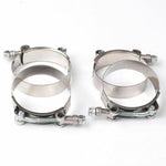 2X 4" Stainless Steel T-Bolt Clamps Turbo Intake Silicone Hose Coulper Clamps F1 Racing